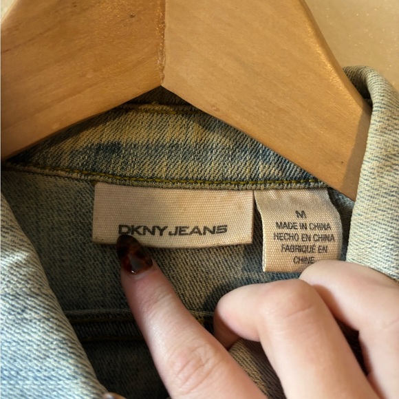 DKNY Light Blue Cropped Jean Jacket - Picture 3 of 10